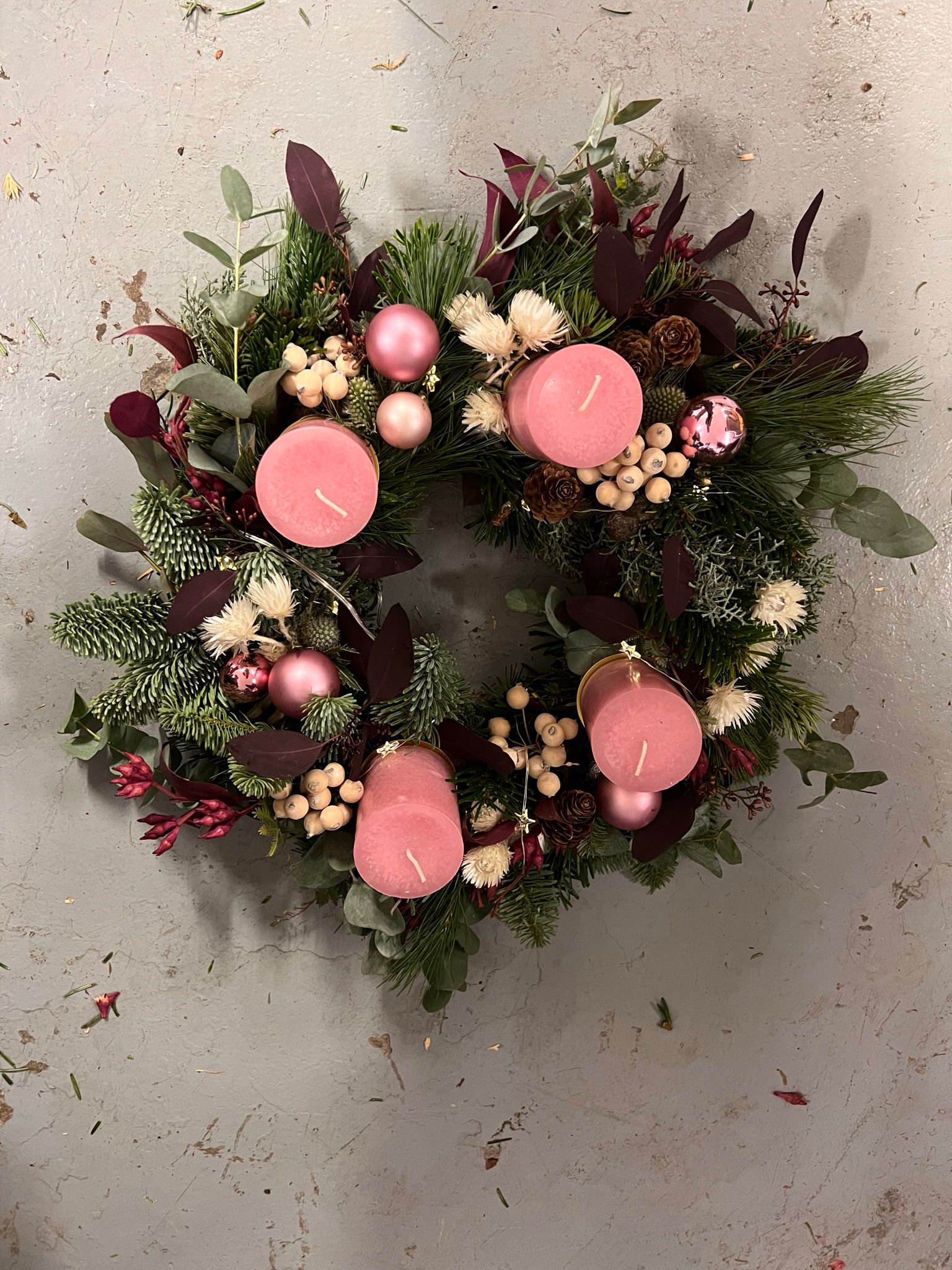 Weihnachtskranz binden - Wreath & Sip
