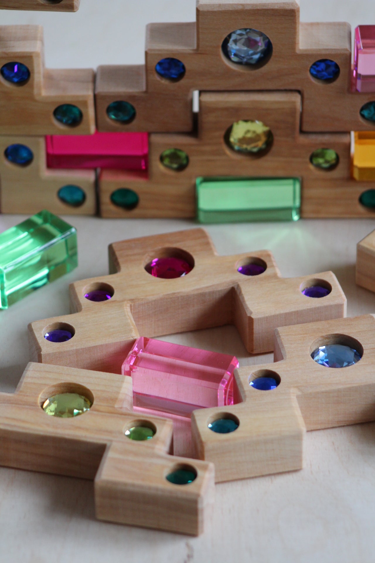 Farbtreppe mit Lichtbauquadarn 32 Teile