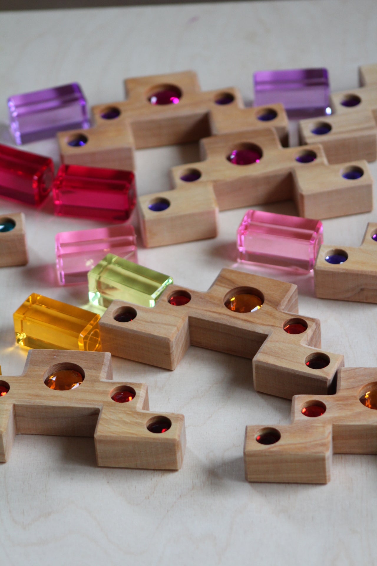 Farbtreppe mit Lichtbauquadarn 32 Teile