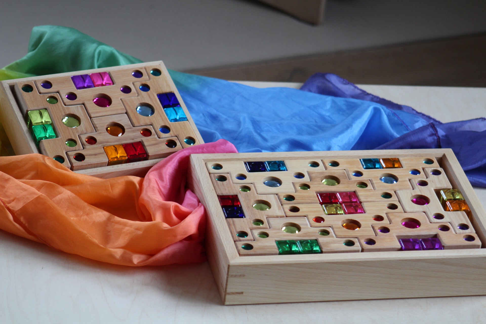 Farbtreppe mit Lichtbauquadarn 32 Teile